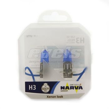 Лампы "NARVA" 12v Н3 55W (PK22s) (белый спектр 4500K) RPW (2 шт.)